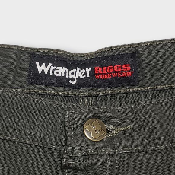 Wrangler Riggs Workwear Ripstop Ranger Cargo Pants Double Knee Green Sz 38x40 - Picture 7 of 14
